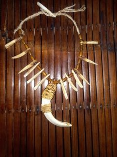 Ethnic boar tusk necklace