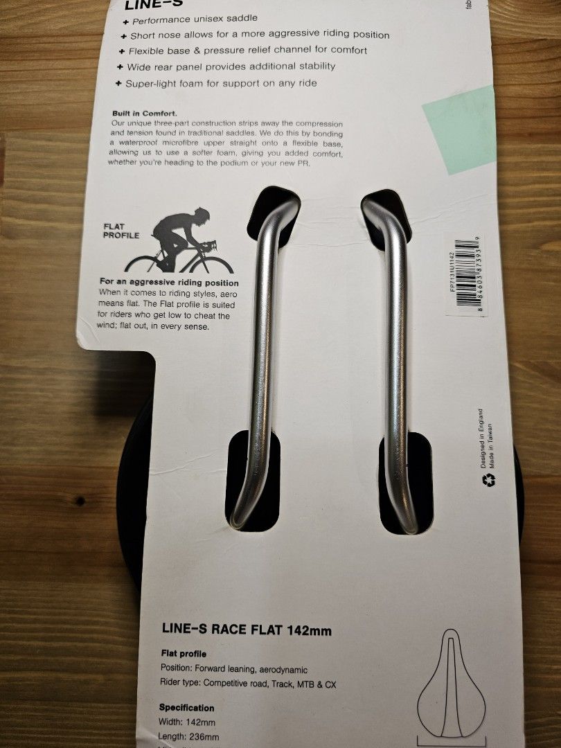 Fabric saddle Line S Ti Rails (Category: Bicycles) located in Taguig. Submitted by lionsnest (Listing ID 1299307332, Image 2). Description: FS: Fabric Line - S Saddle Titanium Rail (round 7mm) 142MM/230g Good as New. ride tested within subdivision only RFS: too narrow for my sit bones price slightly nego.