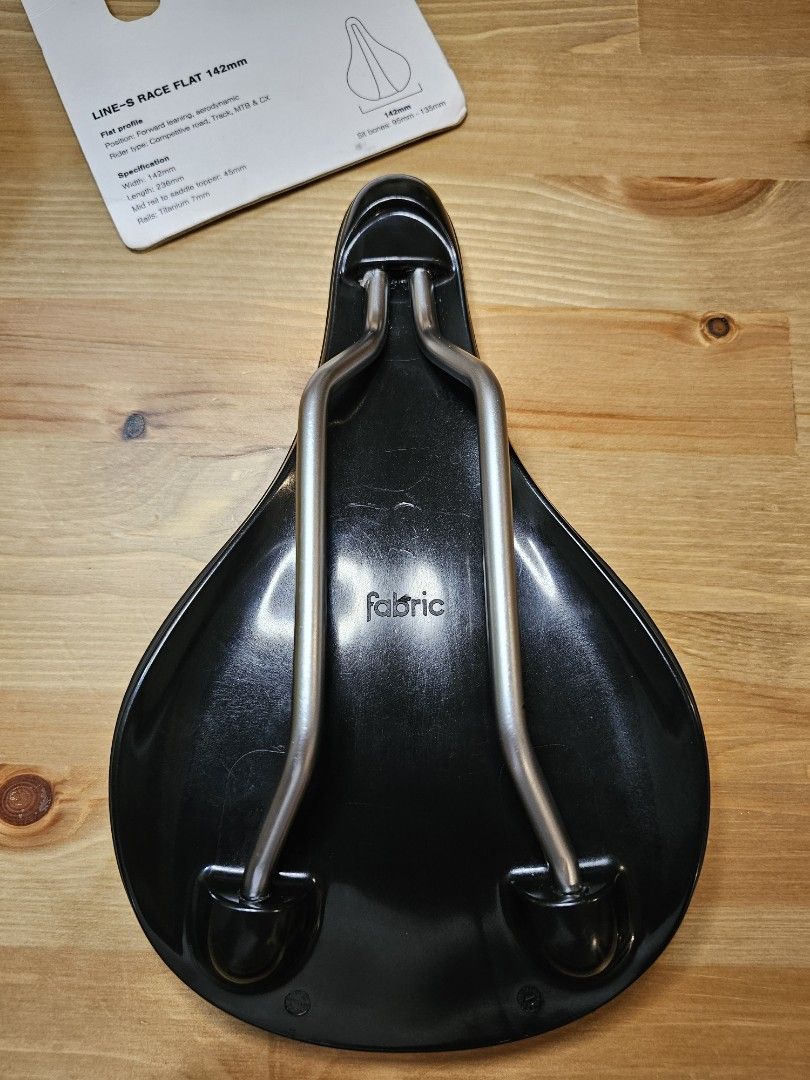 Fabric saddle Line S Ti Rails (Category: Bicycles) located in Taguig. Submitted by lionsnest (Listing ID 1299307332, Image 3). Description: FS: Fabric Line - S Saddle Titanium Rail (round 7mm) 142MM/230g Good as New. ride tested within subdivision only RFS: too narrow for my sit bones price slightly nego.