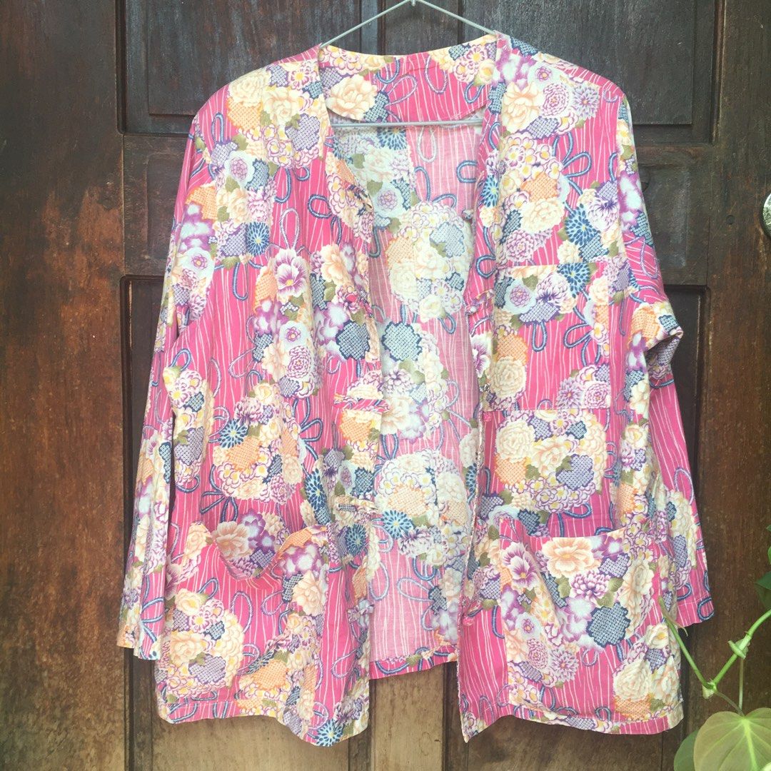 upto XL floral print light cotton Japanese summer cardigan Women s Fashion Coats Jackets and Outerwear on Carousell