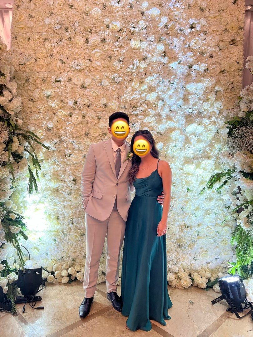 FOR RENT Emerald Green Silk Long Dress or Gown Wedding Guest Dress Formal Dress Women s Fashion Dresses Sets Evening dresses gowns on Carousell