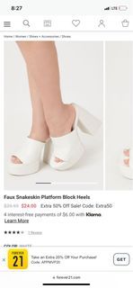 forever 21 white platform chunky heels