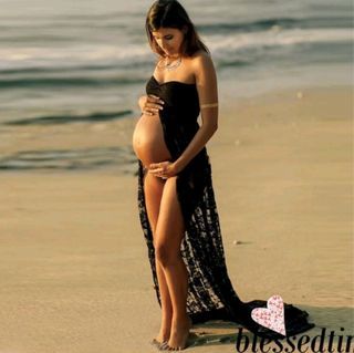 Front Split Maternity Dress