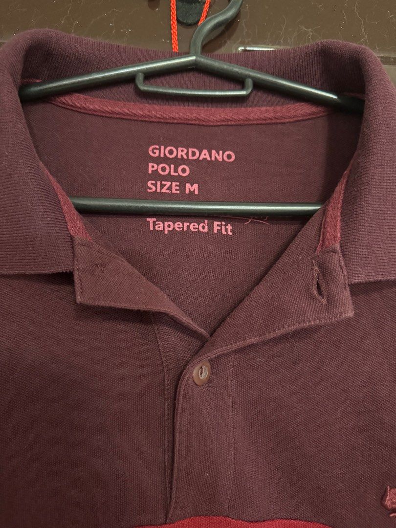Giordano Polo Shirt (Category: Tshirts & Polo Shirts ) located in Bulacan. Submitted by kijak (Listing ID 1299341401, Image 3). Description: Orig Giordano Polo shirts for Men Medium *color may vary due to lighting 1. maroon - with minor flaw may maliit na butas sa collar 2. gray - no issue/no flaws RFS: di na kasya Payment: Gcash or BPI Plus SF c/o buyer .