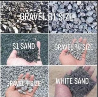 Gravel and sand