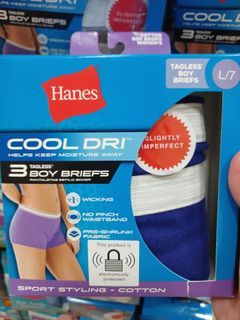 HANS Tagless Boy Briefs 3pc (Womens Underwear L/7)