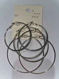 Hoop earrings set nickel free (silver)
