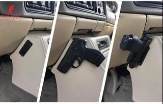 Imported TFNUO Non Scratch Tactical Gun Magnet Mount Under The Desk Table Quick Draw 1pc Magnetic Holder OK for Rifle Pistol Shotgun Firearm On Car SUV Fortuner Montero LC200 LC300 Ford 4x4 Truck Wall GunSafe Desk Glock Cz 1911 Colt M16 Taurus Mossberg