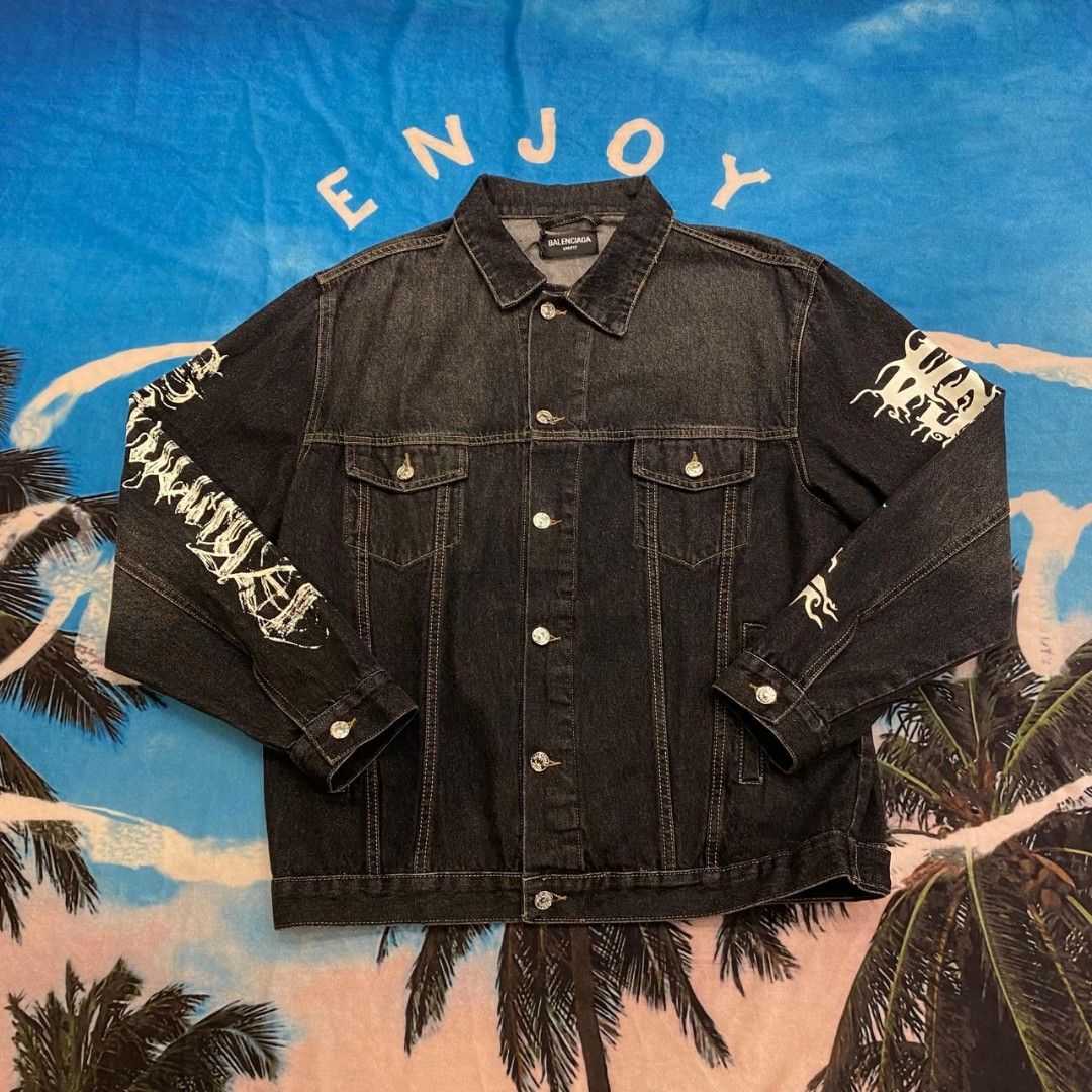 Jaket jeans balenciaga clearance