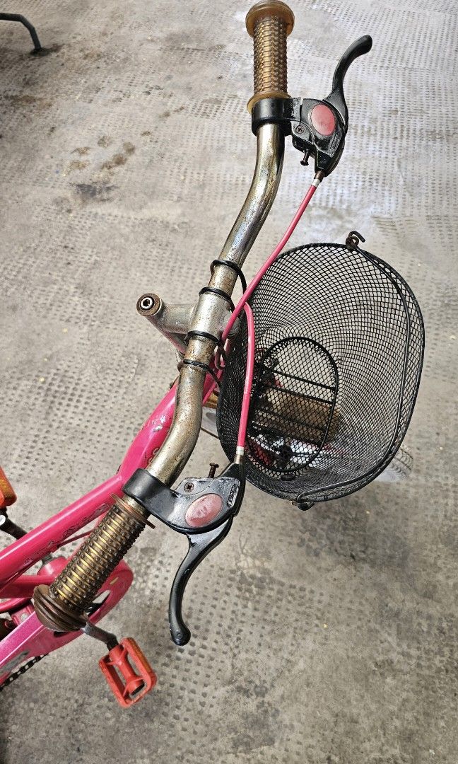 Kid's Disney Princess Bike (Category: Bicycles) located in Quezon City. Submitted by kardinalfire (Listing ID 1299323322, Image 3). Description: Kid's Disney Princess Bike - Well Used - Training wheels included - Some parts have rust but will brush off - Chain is intact - Wheels would need to be replaced - Sold as is #bike #disneyprincess #kidsbike.