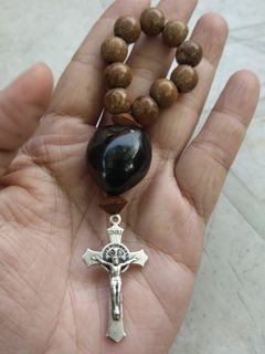 Made in Vatican Rome agarwood finger pocket St. Benedict protection rosary