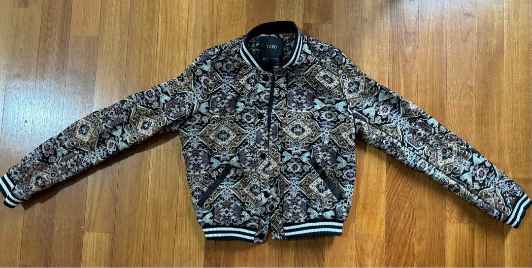 Maje jacquard bomber jacket store