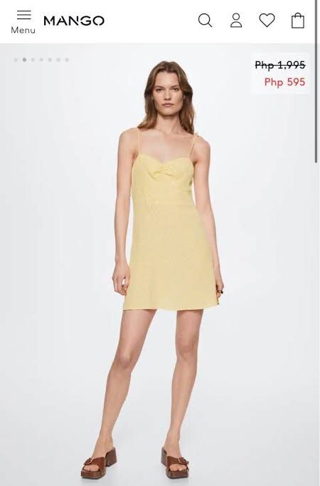 SALE MANGO Yellow with Pink Polka Dot Summer Dress Everything Else Others on Carousell