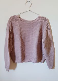 Mantou Pink Crop Sweater Pullover Jacket