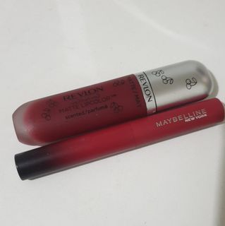 MAYBELLINE Ultimatte REVLON Ultra HD Matte Lipcolor Red Lipstick / Red Lippies