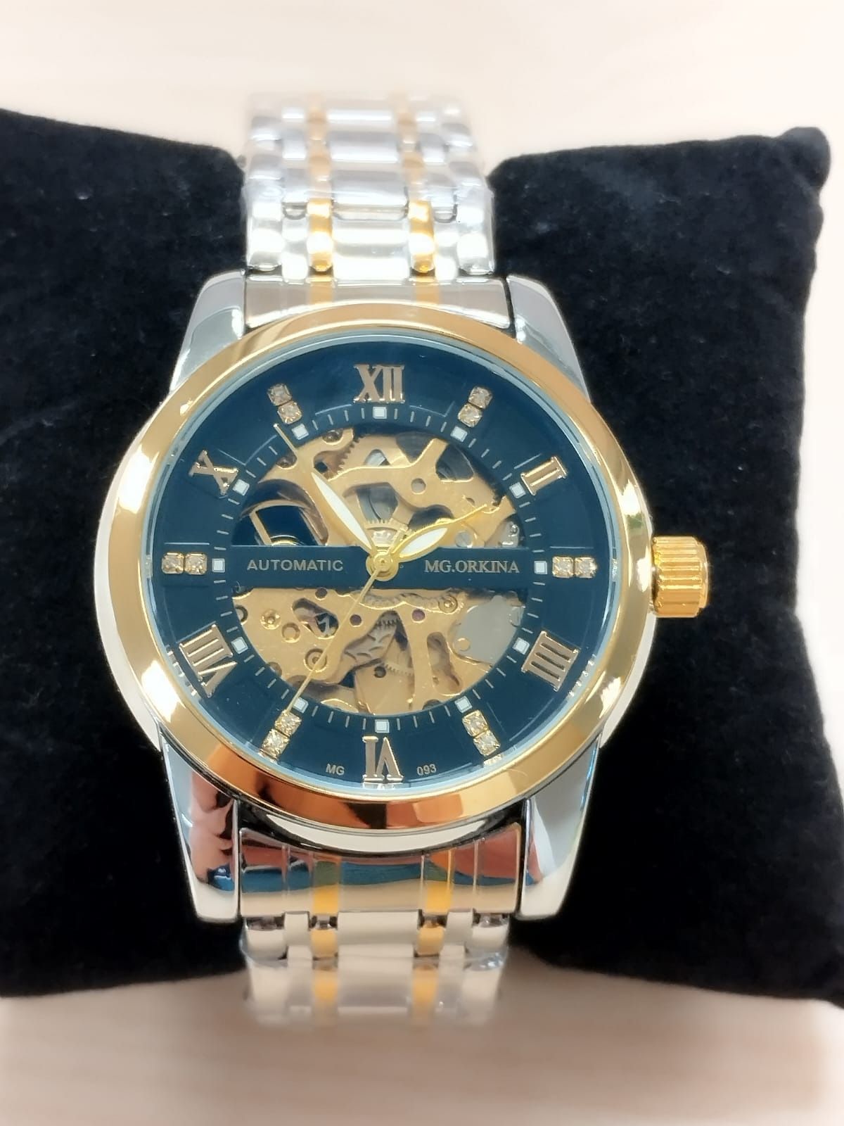 MG Orkina Automatic Stainless Steel Strap Luxury Watches Crystal Dial Mechanical Watch