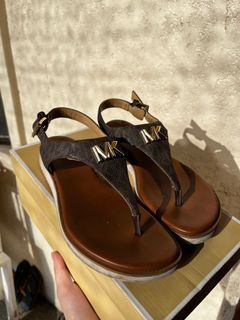 Michael Kors Jilly t-strap flat sandals monogram
