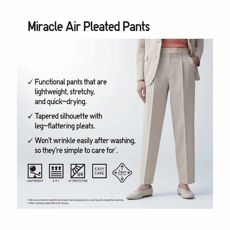 Miracle Air Pleated Pants (AirSense Pleated Pants) (Regular Length