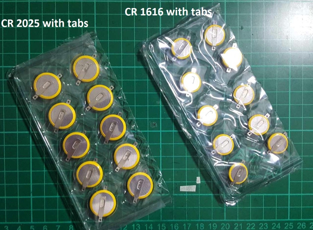 New Stock CR 2025 and CR 1616 batteries with soldering tabs for Gameboy