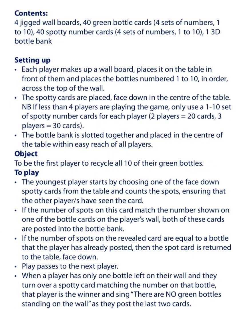 Orchard Toys Ten Green Bottles (C06), Hobbies & Toys, Toys & Games on