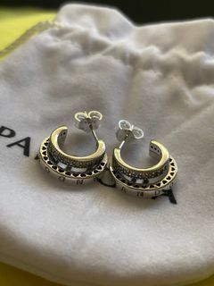 Pandora double hoop stud earrings