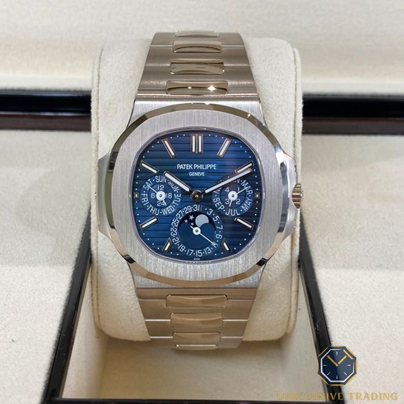 Patek Philippe Nautilus Perpetual Calendar Blue Dial White Gold 40MM