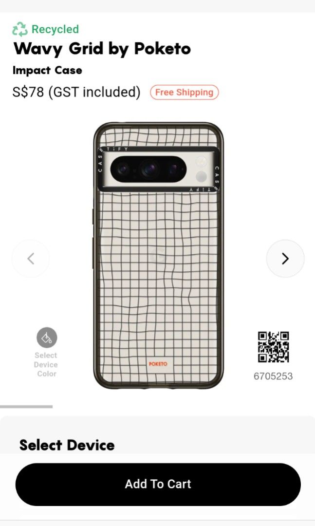 PIXEL 8 PRO Casetify - Wavy Grid by Poketo Impact Case, Mobile