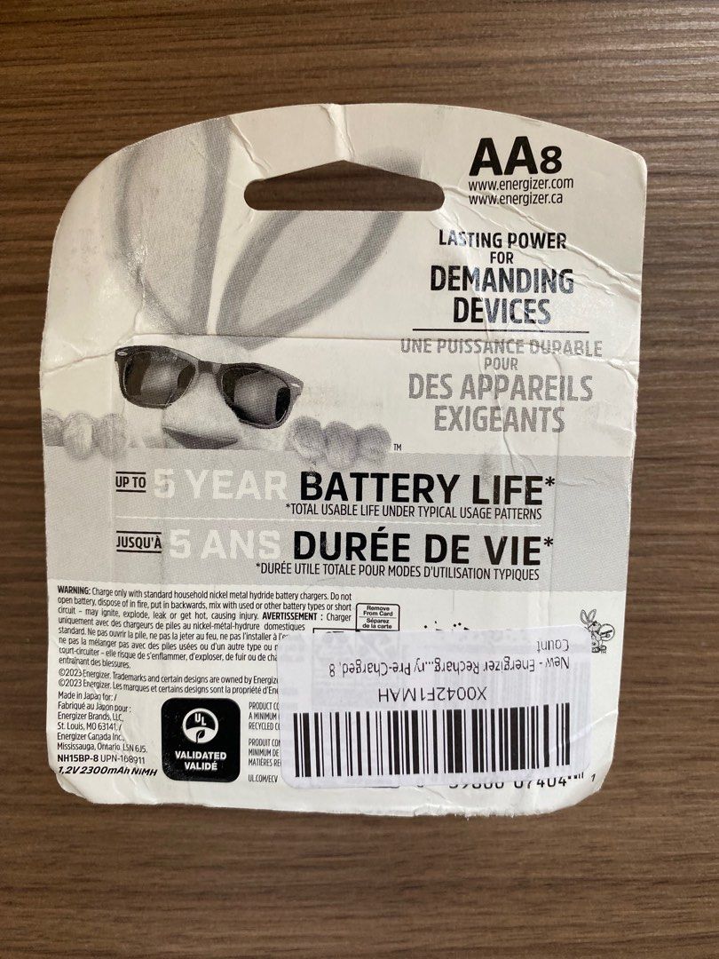 Rechargable Energizer AA Battery Power Plus (8 pieces) (Category: Batteries & Chargers) located in Manila. Submitted by kidsatheart (Listing ID 1299325080, Image 2). Description: Original and sealed 2300 mah.