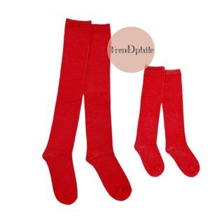 Red Knee High Socks-Stripes Knee High Socks