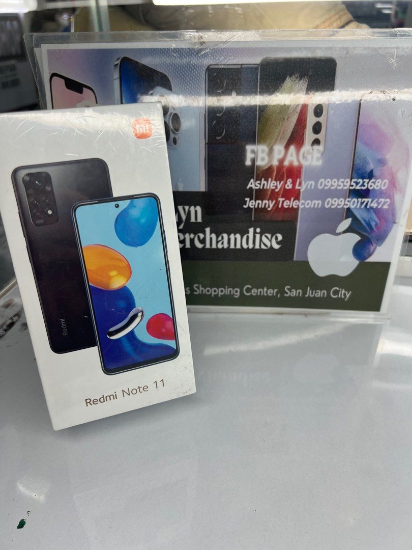 Redmi Note 11 64gb ‘ 4g ram (Category: Xiaomi) located in San Juan City. Submitted by AshleyandLynGeneralmerchandise (Listing ID 1299350185, Image 2). Description: We accept trade in Credit card / Home Credit Shipping Meet ups / Delivery Fb page: Ashley & Lyn.
