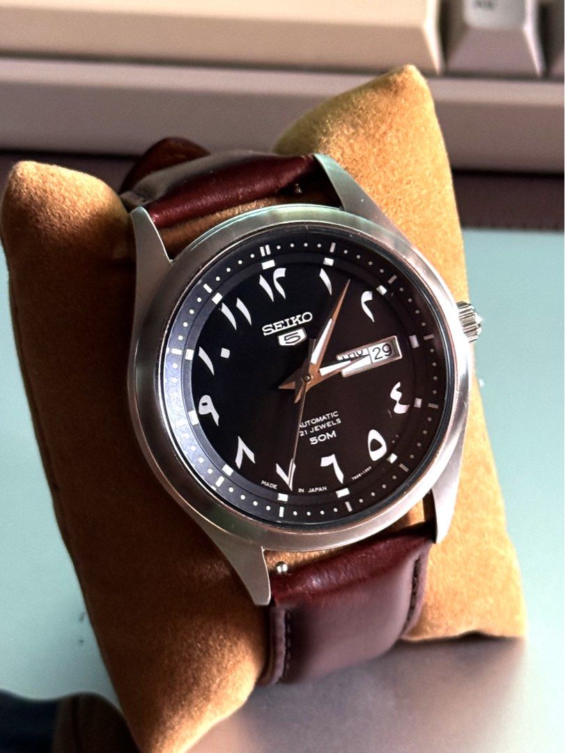 Seiko 5 Arabic Dial SNKP21J1, Luxury, Watches on Carousell
