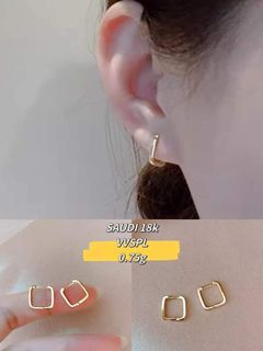 Square Loop Earrings in 18Karat Saudi Gold