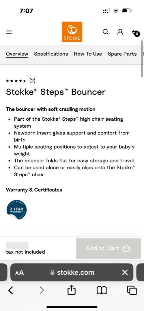 STOKKE bouncer (Category: Other Kids Furniture) located in Makati City. Submitted by luxuryfinds88 (Listing ID 1299300987, Image 3). Description: Lightly used Original price 10-12k!! Compatible with Stokke high chair Amazon bought PM ME for faster transactions .