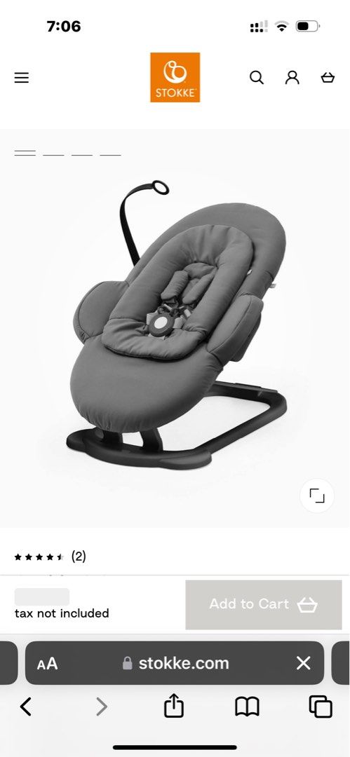STOKKE bouncer (Category: Other Kids Furniture) located in Makati City. Submitted by luxuryfinds88 (Listing ID 1299300987, Image 2). Description: Lightly used Original price 10-12k!! Compatible with Stokke high chair Amazon bought PM ME for faster transactions .