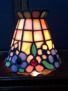 Tiffany Style Glass Candle Lamp