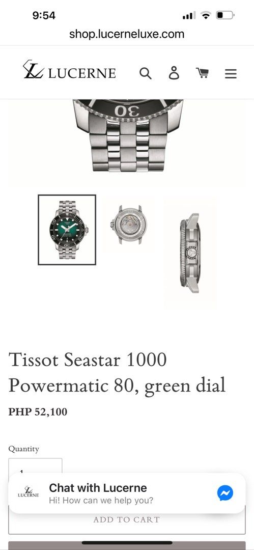 Tissot seastar powermatic 80 (Category: Men's Watches) located in Paranaque City. Submitted by collect0r (Listing ID 1299414279, Image 3). Description: Brand new never used. Never resized. Given as a gift. Paranaque or las pinas meet ups by schedule. I am a busy person. Negotiable at 40k. Brand new price is 50k+.