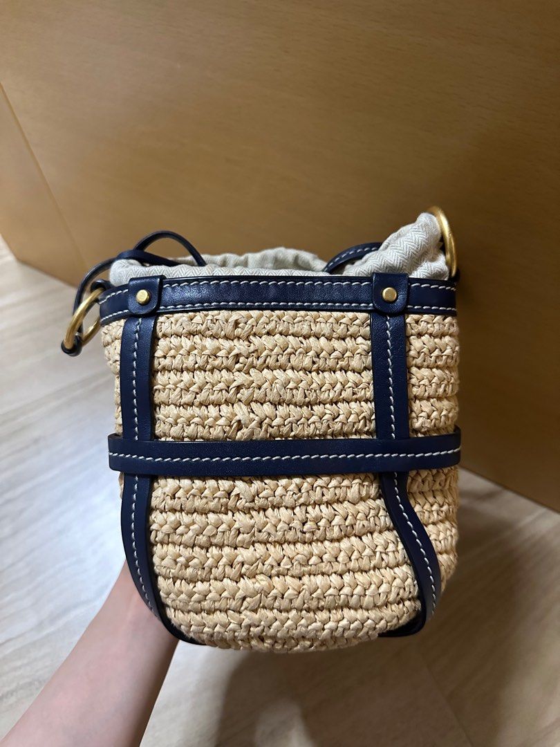 美品　トリーバーチ　Miller Straw Mini Bucket Bag 美品 トリーバーチ Miller Straw Mini Bucket Bag - メルカリ