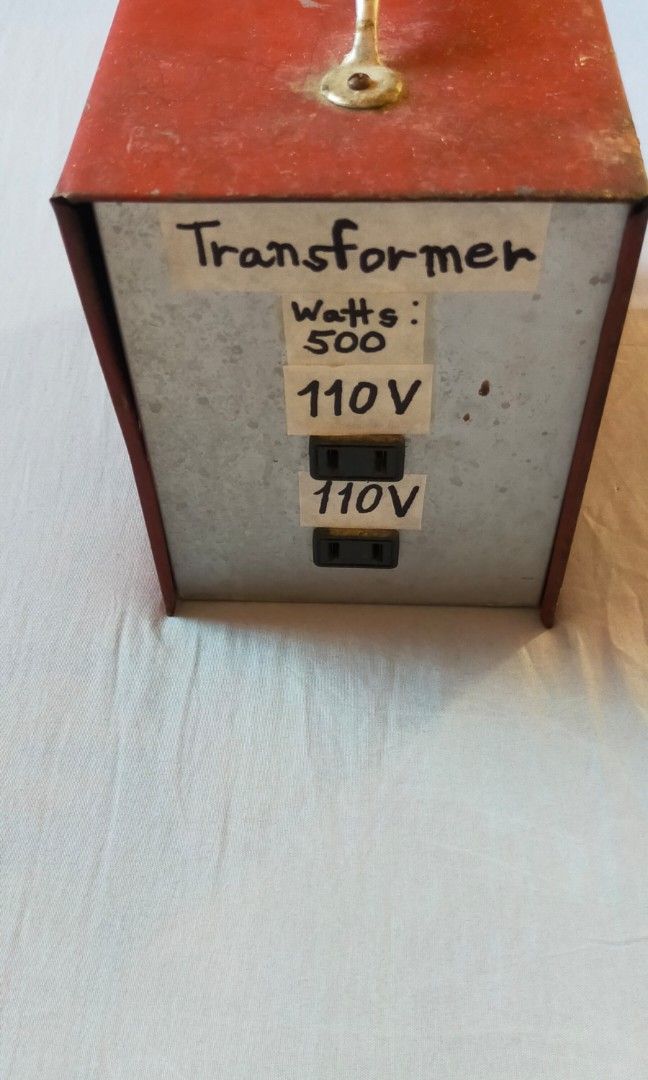 Stepdown Transformer Red (110 volts, 500 watts) Dual Outlet (Category: Electrical, Adaptors & Sockets) located in Marikina City. Submitted by daelektronik.gadyetzstor (Listing ID 1299393229, Image 1). Description: NOTE to Buyers : Before making any purchase or decisions whether you are interested buying it. Please take time to read the description about the item beforehand, otherwise you regret it after. Its not sellers fault. Ginamit po ito sa s