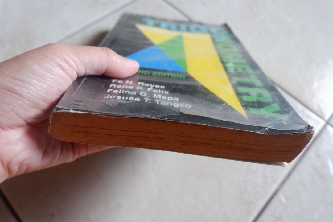 Trigonometry 2nd Edition - Reyes, Felix, Mapa, Tangco (Category: Textbooks) located in Quezon City. Submitted by miletdeclutters (Listing ID 1299346586, Image 2). Description: bought from National Book Store wrapped in plastic cover with foxing/tanning no writings/highlights good condition overall Published by National Book Store (2010 Reprint) ISBN 971-086-132-8.