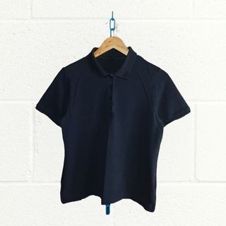 Uniqlo Plain Dark Blue Polo Shirt (Womens)