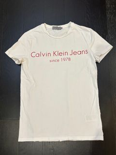 Unisex Calvin Klein Jeans White Tees Tshirt Small