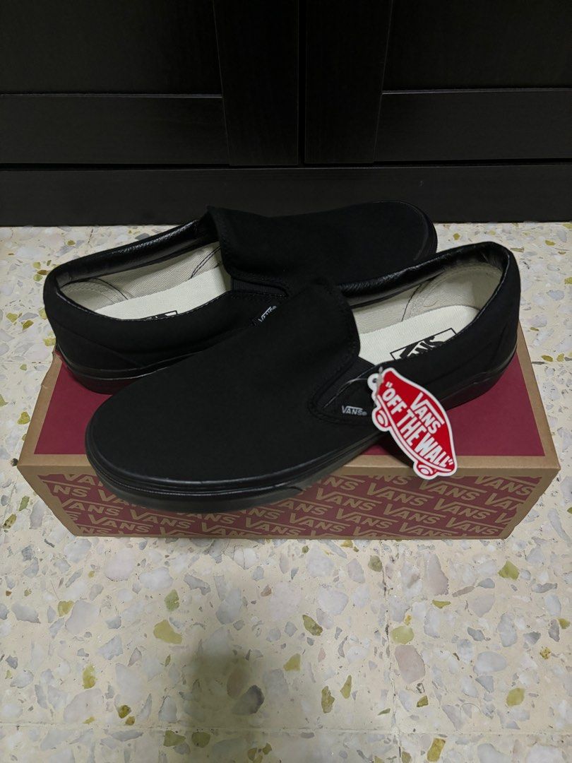 Vans Black Classic Slip On Shoes Men s Fashion Footwear Sneakers on Carousell