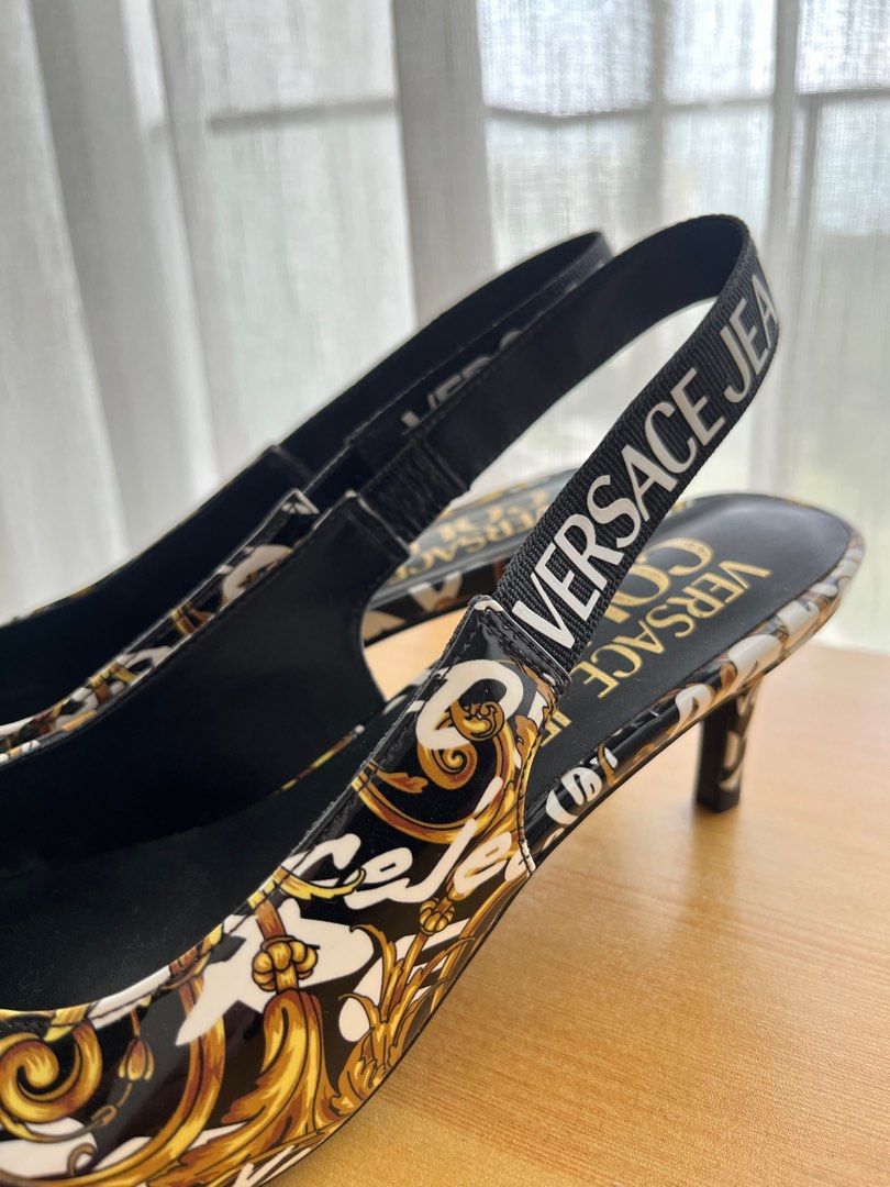 VERSACE Jeans Couture Slingback Pumps Size 38 Women s Fashion Footwear Heels on Carousell
