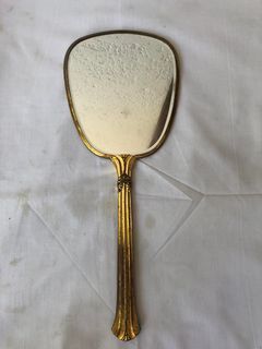 Vintage Brass Hand Mirror  with Lions International Mark   C1