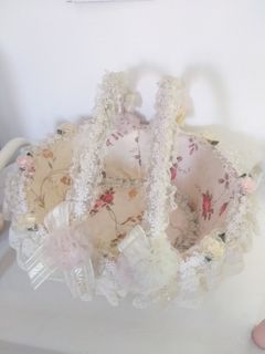 Vintage Coquette Wedding lace flower basket