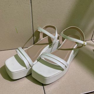 White Wedged Sandals