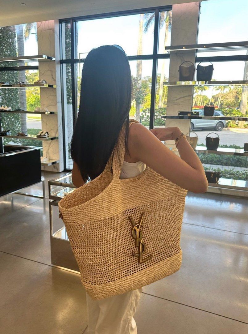 YSL Icare Raffia Summer Tote bag Luxury Bags Wallets on Carousell