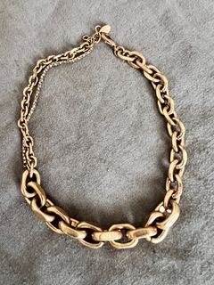 ZARA Chunky Chain Choker Necklace Layered with long Dogtag