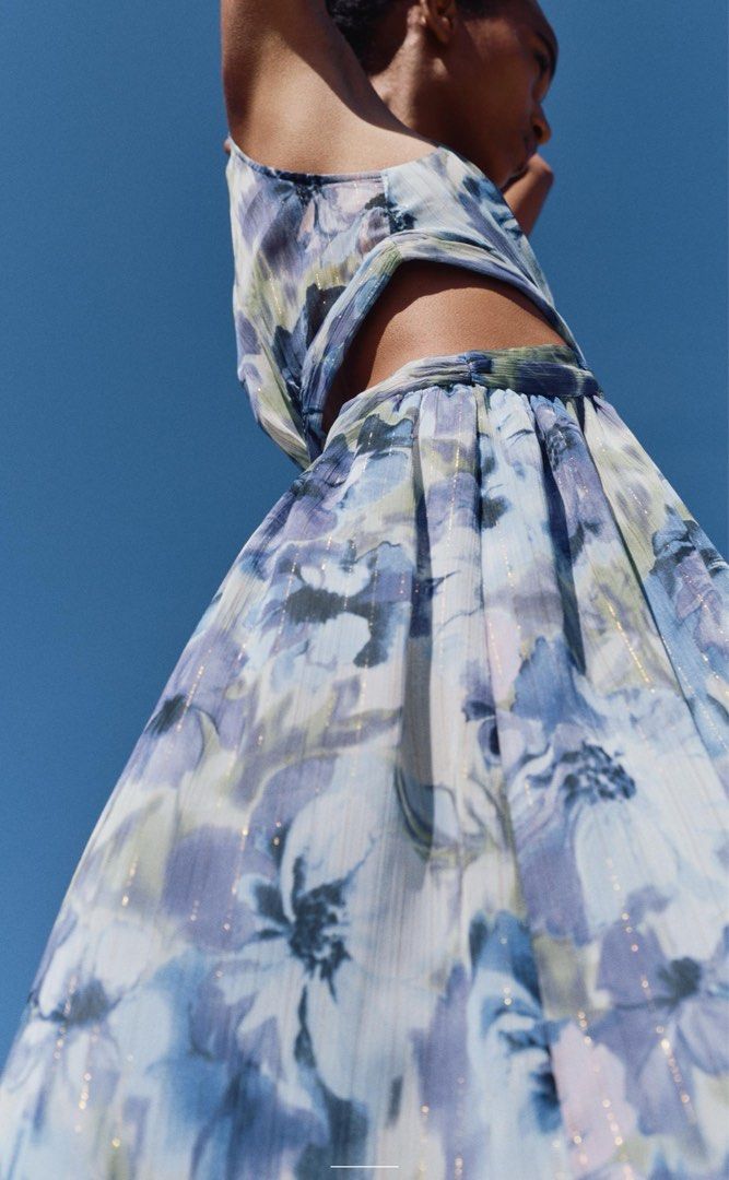 blue metallic dress zara ZARA Midi/Long Cocktail Dress Blue Sequin Size Medium NWT Style Exchange Boutique PGH