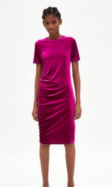 Zara trafaluc velvet dress sale